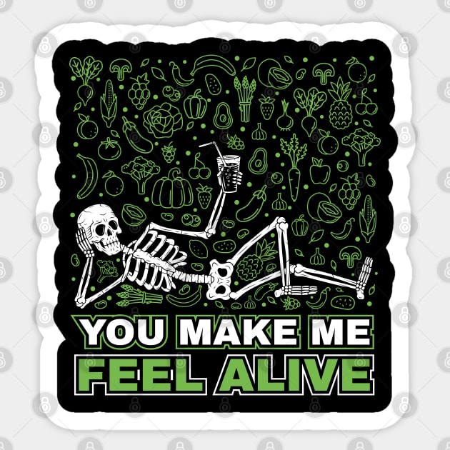 You make me feel alive funny skeleton Sticker by aneisha